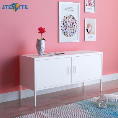 China White TV Stand Mid Century Modern TV Stand Entertainment Center Media Console Table for sale