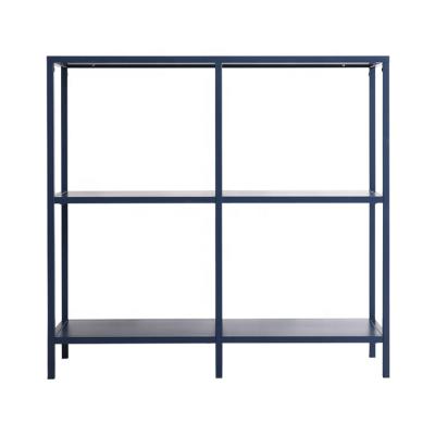 China KD Living Room Metal Turn-N-Tube 3-Tier Double Height Storage Display Rack for sale