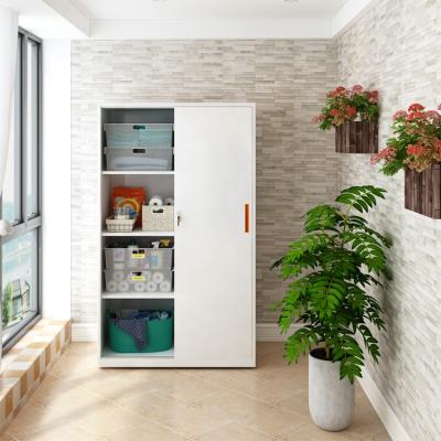 China High Quality Home Adjustable Fabric Steel Wardrobe Storage Double Door (Size) Sliding Door for sale