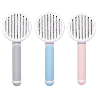 China Cat Deshedding Cleaning Stainless Steel Needle Pin Bristle Pet Massage Brush Viable Groomer for sale