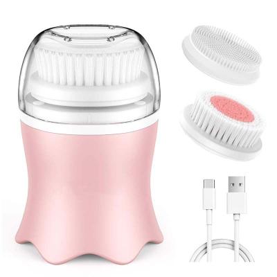 China Acne Treatment Facial Cleansing Brush Portable Ultrasonic Facial Cleansing Brush Makeup Remove Face Remover Food Grade Silicone for sale