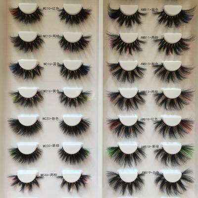 China Wholesale Colored Box 3D Mink Eyelashes Packing Mink Eye Lashes Private Label Eyelash Extension Real Full Colored Strip Lashes for sale