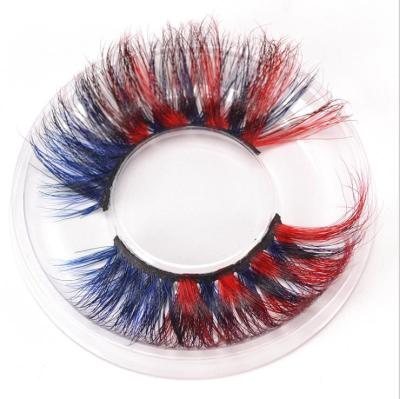 China Charming luxury colored wick 25mm muitple color tinted mink eyelash with custom packaging for sale