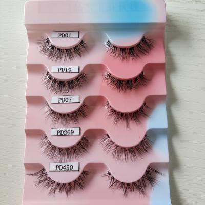 China 25-30 times high quality free samples best 3d silk strip lashes private label clear strip eyelash silk seller for sale