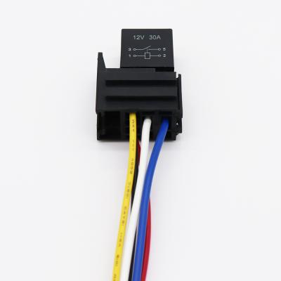 China AgSO2 KKA-M3 30A Mini Automotive Relay 12V 4pin with 14+16AWG wires, car relay with bracket for sale