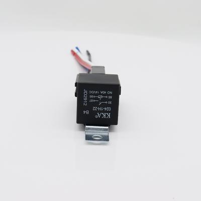 China AgSnO2 KKA-B4 40A 24V 4pin universal automotive relay and harness kit, with metal bracket, JD2912 car relay for sale