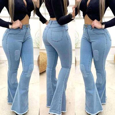 China QUICK DRY New Fashionable Multi-Color High Waist Slim Spring Flare Denim Jeans Women for sale