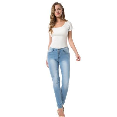 China QUICK DRY Best standard solid color comfortable breathable fashion plus size skiny jeans for women for sale