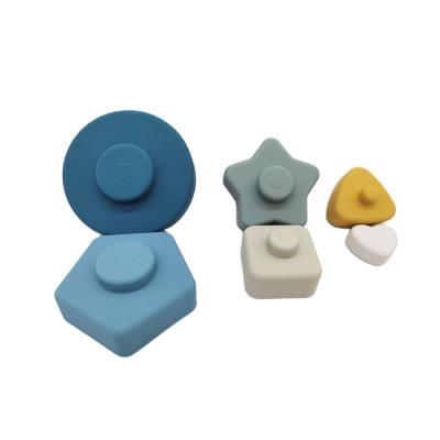 China Interesting Factory Directly Selling Educational Colorful Block Toy Soft Color Customized Blocks Building Baby, Silicone Blocks for sale