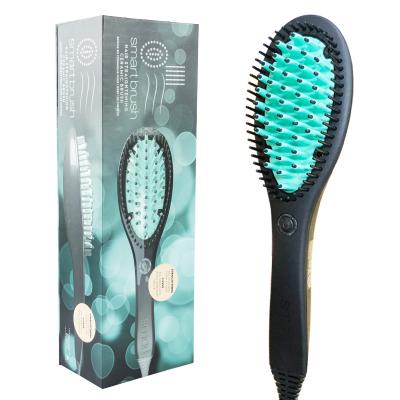 China Outdoor Electric Ceramic Hair Straightening Brush Comb Iron Hair Straightener For Men for sale