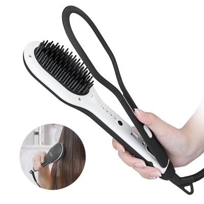 China Newest Outdoor Hot Selling Electric Hair Straightener Brush With LED Display Keratin Hair Straightener for sale