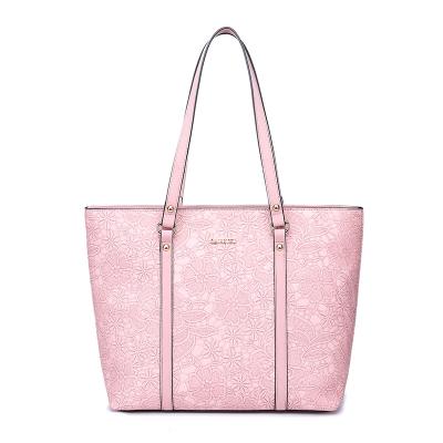 China NEW eco-friendly tote bag women 2021 new fashionable large capacity shoulder rose bags flower handbags for sale