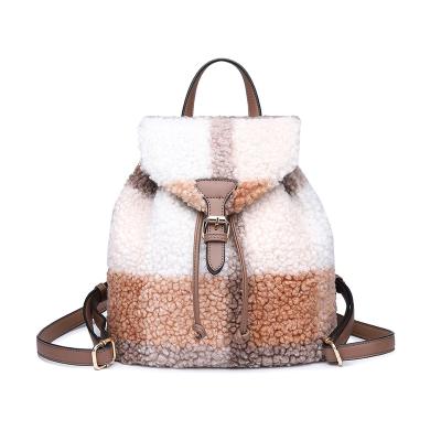 China 2021 fashion trend cotton backpack Korean new lamb shoulder anti-theft bag for female autumn and winter for sale