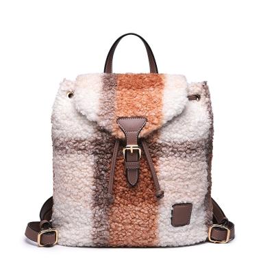 China Factory OEM/ODM Women's Bag Factory OEM/ODM Women's Packing Anti-theft Popular Designer Bags Soft Woolen Woman Backpack Hotsell Lady Backpack for sale