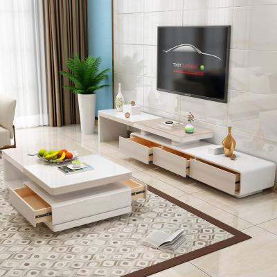 China (Other) adjustable modern adjustable width can be stretched TV stand coffee table combination for sale