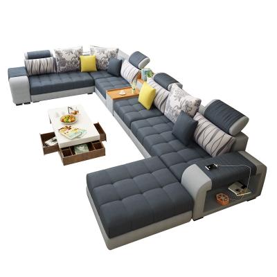 China Living Room Sectional Sofa Modern Furniture L Shape Fabric Sofa Adjustable (Height) Classic Couch Set for sale