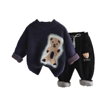 China Casual Two Piece Sets Boy Clothes Fashion Backs Sweater Suit For Winter Kids Clothes XXL Long Sleeve Boys To Wear for sale