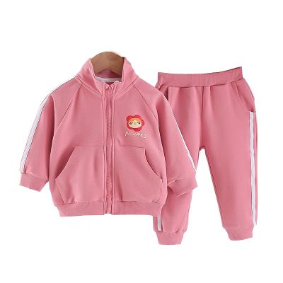 China Girl's Clothing Set Kids Sports Clothing Set Casual Cute Two-Piece Zipper Coat &Casual Size 80-130cm for sale