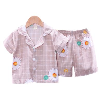 China Breathable Two Piece Kids Clothing Set Boys Girls Pajamas Kids Sleep Wear for sale