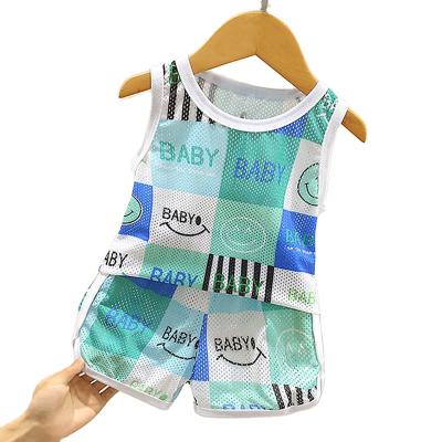 China Baby Boy Girl Anti-Shrink High Quality Clothes Set To Mesh Sleeveless Vest And Short Pants 2pcs Set for sale