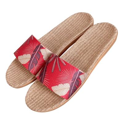 China Indoor non-slip canvas men and women new fashion trend home slippers printed thickened soft bottom slippers for sale