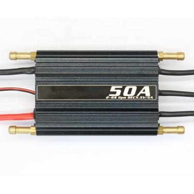 China RC model 2-6S waterproof 50amp marine spare parts with BEC rc boat ESC for sale