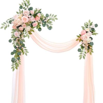 China Desktop Artificial Wedding Arched Flower Set For Ceremony And Reception Background Decoration for sale