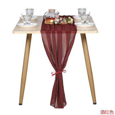 China Wedding Chiffon Decorative Table Runner Wedding Decoration New Chiffon Table Runner Event Concert Table Runner European American Style for sale