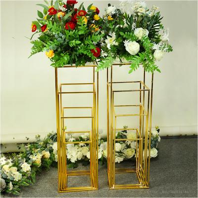 China Gold Plated Geometric Home Decoration The Romantic Wedding Decoration 4pcs/lot Arch Flower Stand for sale