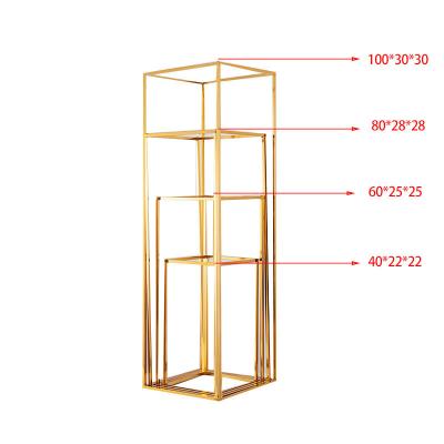 China Romantic Modern Vintage Acrylic Wedding Centerpiece Table Flower Vase Decoration Spell Floor Stand Floor Stand Columns Acrylic Wedding Decoration for sale