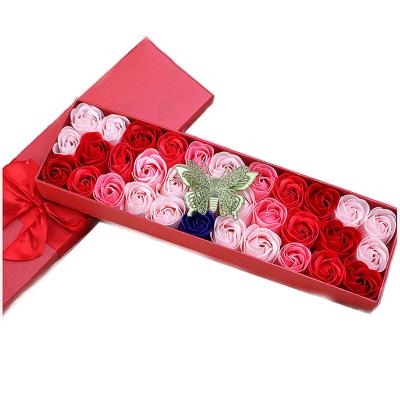 China 33pcs/box Wedding Soap Rose Artificial Flower For Wedding Home Furnishings Rose Soap Flower High Quality Valentine's Day Gifts for sale