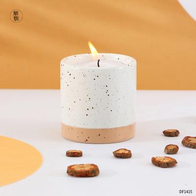 China Amazon Hot Sale Contemporary and Contracted Ceramic Candle Scented Mug Filled with Soy Wax Candle Holder for sale