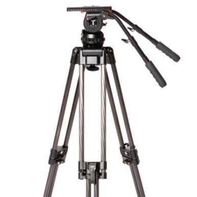 China Double Handle Carbon Fiber Camera Teleprompter Tripod for Professional Video Shooting for sale