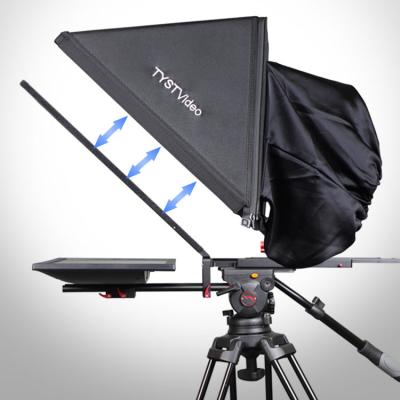 China Indoor or Outdoor 24 inch Studio Laptop Teleprompter with Caster Tripod and Tempered Glass for sale