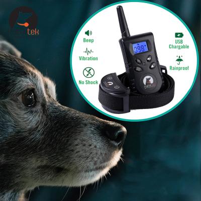 China Amazon Top Factory Direct Selling Viable Free Logo No Bark Dog Training Collar With Remote for sale