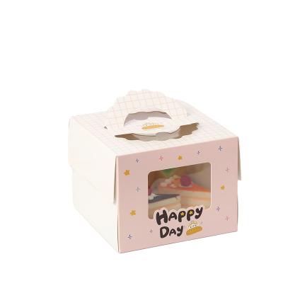 China Recyclable Portable Wholesale Custom Printing Recycled Cake Box Food Grade Cardboard Mousse Cake Box Food Packaging Box White Cardboard for sale