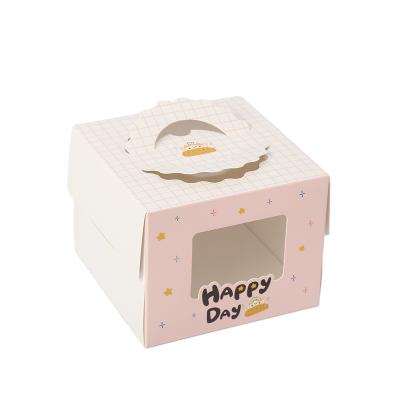 China Recyclable White Plain Box Cakes Cardboard For Bakery Square Happy Birthday Custom Cake Boxes for sale