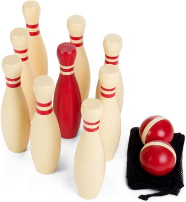 China Indoor Game/Outdoor Backyard Game Wooden Bowling Pins Game Rolling Pin Set For Kids Sports Funny Game for sale