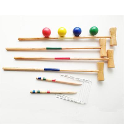 China Indoor Wooden Game Four/Six Player Croquet Set Set/Outdoor Sport Game Outdoor Game Colored Balls With Carry Bag for sale