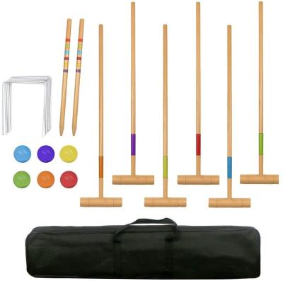 China Hot-selling 6 Players Indoor Game / Outdoor Game Set Funny Game Wooden Croquet Set For Adults And Children for sale