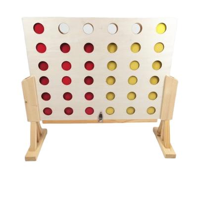 China Classic Indoor Game Natural Wood / Outdoor Game Connect 4 In A Row Game For Kids And Adults for sale