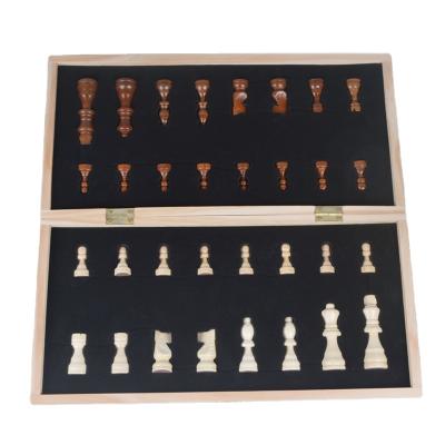 China Indoor/Outdoor Game 15 Inch Wooden Chess Set - 2 Extra Queens - Portable Folding Wooden Board Chess Board Game Chess Set for sale