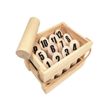 China Kubb Indoor Outdoor Wooden Game/Bowling Game Outdoor Game Number with Carrying Case for Backyard Throwing Games for sale