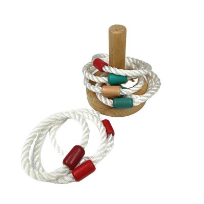 China Wooden Rope Ring Hoops Throwing Ring Toss Game Set With 7 Unjustified Absence From School Indoor Game/Funny Family Yard Game Outdoor Game for sale