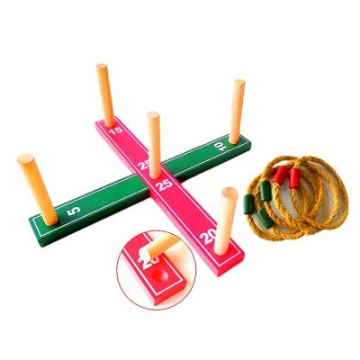 China Indoor Game/Wooden Ring Toss Wooden Rope Quoits Garden Game Outdoor and Indoor Toys Outdoor Game for sale