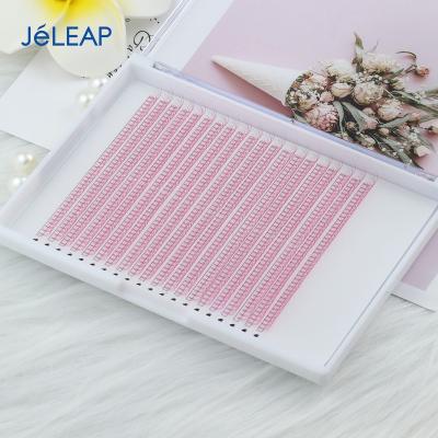 China Jeleap 3d Individual Premade Long Natural Factory Price Pre Made Fan Heat Bonded Pink Tapered Premade Eyelash Extension Volume Fans With 0.1 Mm for sale