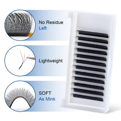 China Matte Flat Lashes Extensions Individual Russian Eyelashes Tray Eyelash Vendor Volume Long Natural Cashmere Easy Fan for sale