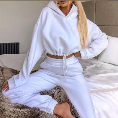 China Two-piece casual sweater suit women's sports suit waist pants viable pure color women's sportswear high 2021 spring and autumn ladies Sui for sale