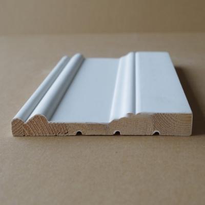 China Contemporary Durable Waterproof White Primed Baseboard Molding Cheap Skirting Board for sale