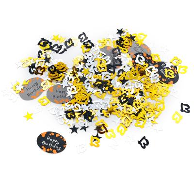 China Celebrate 50G Confetti Happy Birthday Number Confetti Stars Birthday Party Confetti (Mix and Match Gold and Silver) for sale